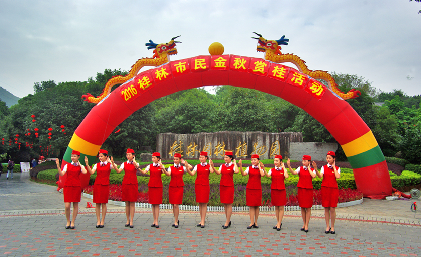 新葡的京集团3512vip官网航空服务专业师生应邀参加桂林市第八届桂花节实践活动
